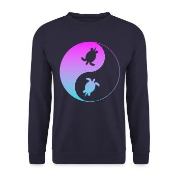 Schildkröte - Unisex Pullover - Navy - Vorne - Alina (178cm) & Michal (187cm)