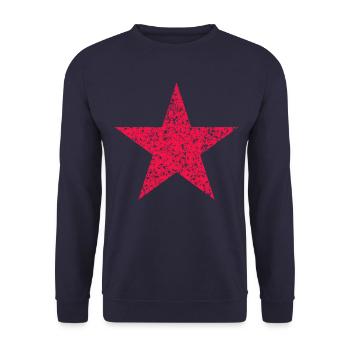 roter Stern, red star - Unisex Pullover - Navy - Vorne - Alina (178cm) & Michal (187cm)