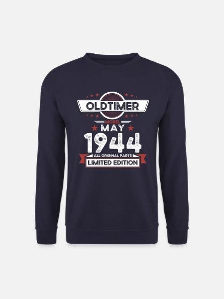 80. Geburtstag Mann Oldtimer Mai Jahrgang 1944 - Unisex Pullover - Navy