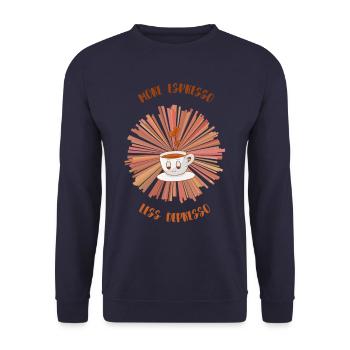 Espresso, Coffee, Kaffee, Latte, Geschenkidee, Fun - Unisex Pullover - Navy - Vorne - Alina (178cm) & Michal (187cm)