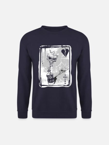 Liebe und Hass, Totenkopf, Gift, Trash style - Unisex Pullover - Navy