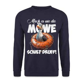 Mouette coquine #lovely toons - Sweat-shirt Unisexe - marine - Devant - Alina (178cm) & Michal (187cm)