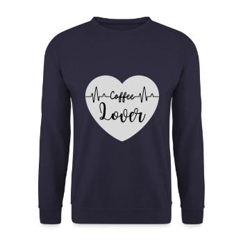 Kaffee Liebhaber Kaffeebohne lustiges - Unisex Pullover - Navy - Vorne - Alina (178cm) & Michal (187cm)