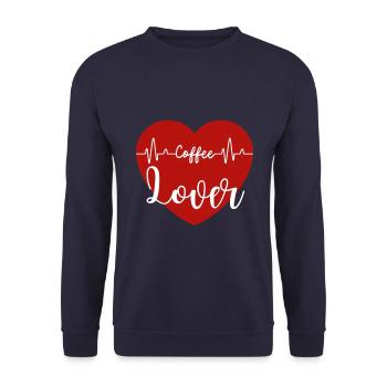 Kaffee Liebhaber Kaffeebohne lustiges - Unisex Pullover - Navy - Vorne - Alina (178cm) & Michal (187cm)