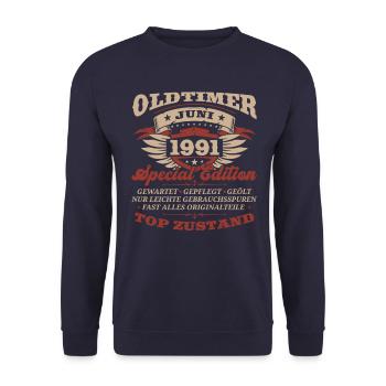 Original Juin 1991 Millésime 1991 Anniversaire 1991 - Sweat-shirt Unisexe - marine - Devant - Alina (178cm) & Michal (187cm)