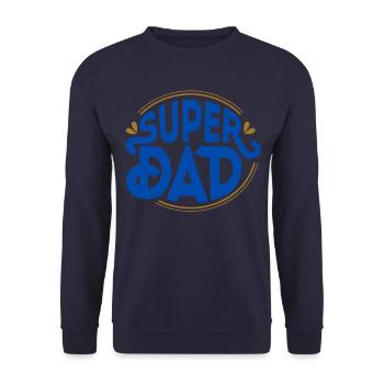 SUPER DAD - Dad Daddy Dad Daddy Father's Day - Unisex Sweatshirt - navy - Front - Alina (178cm) & Michal (187cm)
