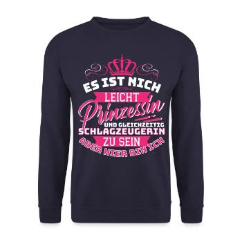 It's not easy princess and at the same time - Unisex Sweatshirt - navy - Front - Alina (178cm) & Michal (187cm)