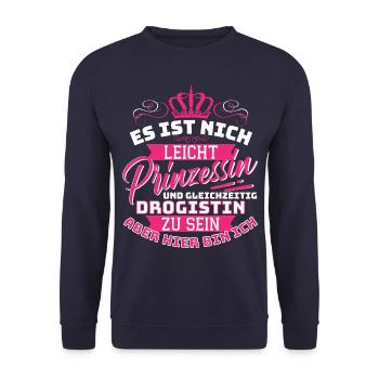 PRINCESS & DRUGGIST - NOT EASY, BUT HERE - Unisex Sweatshirt - navy - Front - Alina (178cm) & Michal (187cm)