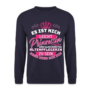 Princess & Geriatric Nurse - Fun - Unisex Sweatshirt - navy - Front - Alina (178cm) & Michal (187cm)