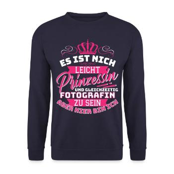 Princess & Photographer - Funny Photography - Unisex Sweatshirt - navy - Front - Alina (178cm) & Michal (187cm)