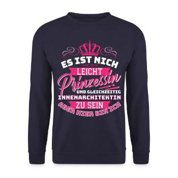 Princess & Interior Designer Interior Design - Unisex Sweatshirt - navy - Front - Alina (178cm) & Michal (187cm)
