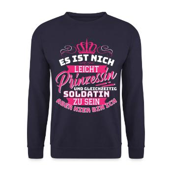 Princesse et soldat - me voilà ! Amusement - Sweat-shirt Unisexe - marine - Devant - Alina (178cm) & Michal (187cm)