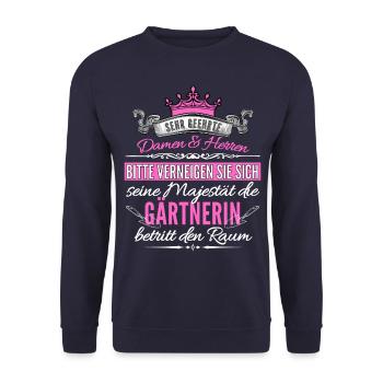 Funny gardener saying for gardening in the - Unisex Sweatshirt - navy - Front - Alina (178cm) & Michal (187cm)
