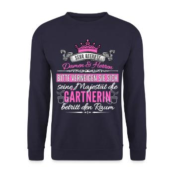 Drôle de dicton de jardinier pour le jardinage dans le - Sweat-shirt Unisexe - marine - Devant - Alina (178cm) & Michal (187cm)