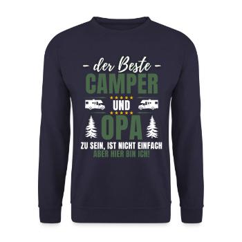 LE MEILLEUR CAMPEUR ET GRAND-PÈRE - Fun Camping - Sweat-shirt Unisexe - marine - Devant - Alina (178cm) & Michal (187cm)