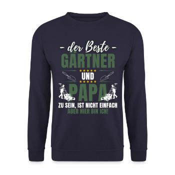 LE MEILLEUR JARDINIER ET PAPA ! Jardin ludique - Sweat-shirt Unisexe - marine - Devant - Alina (178cm) & Michal (187cm)