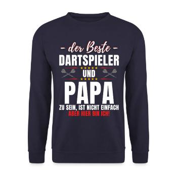 THE BEST DARTS PLAYER & DAD! Funny darts darts - Unisex Sweatshirt - navy - Front - Alina (178cm) & Michal (187cm)