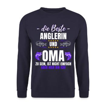 Drôle Angler Ange Pêche Pêcheuse Pêcheuse - Sweat-shirt Unisexe - marine - Devant - Alina (178cm) & Michal (187cm)