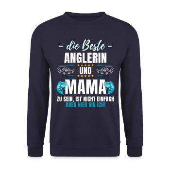 Angler Fishing Fishing Fishing Fisherwoman Angler - Unisex Sweatshirt - navy - Front - Alina (178cm) & Michal (187cm)