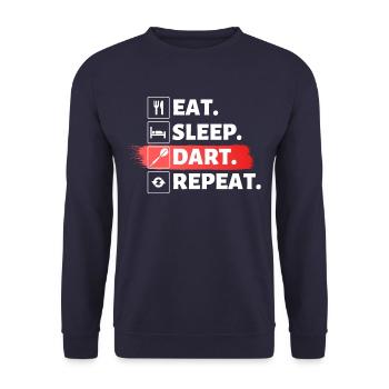 Manger dormir fléchette répéter - Drôle de fléchette dicton pour - Sweat-shirt Unisexe - marine - Devant - Alina (178cm) & Michal (187cm)