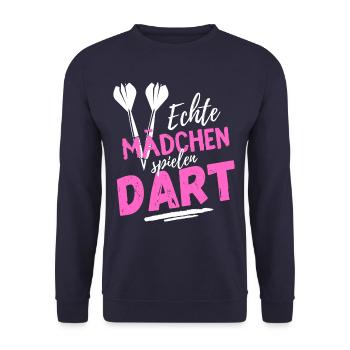 De vraies filles jouant aux fléchettes - Drôle de fléchettes disant - Sweat-shirt Unisexe - marine - Devant - Alina (178cm) & Michal (187cm)