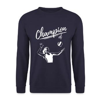 Champion Of Volleyball Player Women - Unisex Sweatshirt - navy - Front - Alina (178cm) & Michal (187cm)