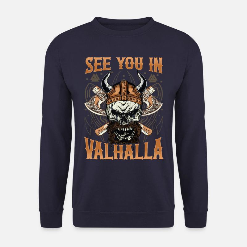 See You IN Valhalla | Thor | Odin | VIKINGS Ragnar - Unisex Pullover - Navy