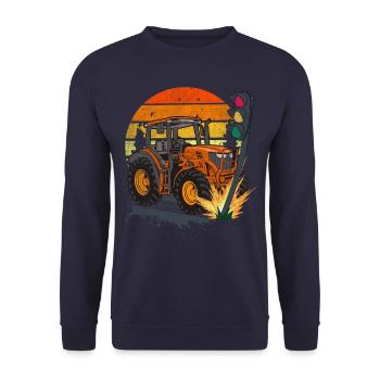 Le feu de circulation doit disparaître ! Tracteur bélier feu de signalisation - Sweat-shirt Unisexe - marine - Devant - Alina (178cm) & Michal (187cm)