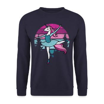 Prima Ballerina Unicorn Riding I Ballet Fun I Tän - Unisex Sweatshirt - navy - Front - Alina (178cm) & Michal (187cm)