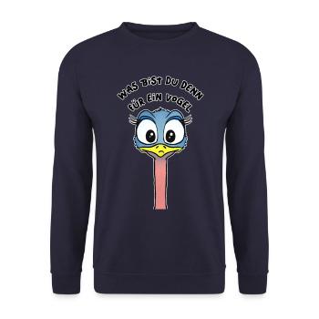 oiseau autruche mignon oiseau drôle - Sweat-shirt Unisexe - marine - Devant - Alina (178cm) & Michal (187cm)