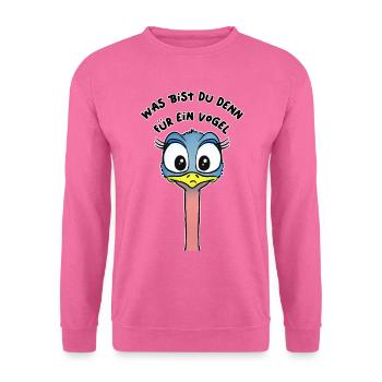oiseau autruche mignon oiseau drôle - Sweat-shirt Unisexe - rose - Devant