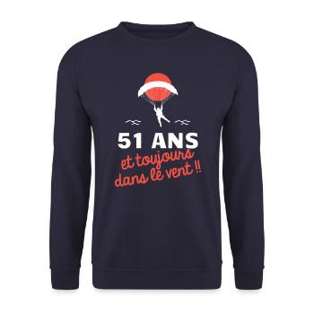 idée cadeau anniversaire amateurs de parapente - Sweat-shirt Unisexe - marine - Devant - Alina (178cm) & Michal (187cm)