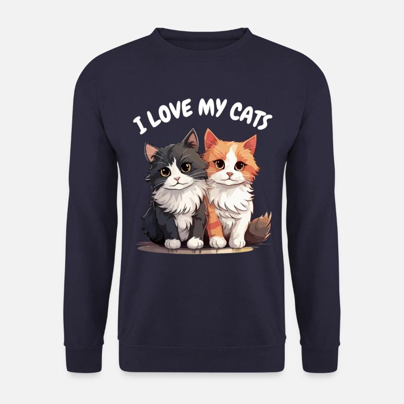 J’aime mes chats Funny Cat Lover - Sweat-shirt Unisexe - marine