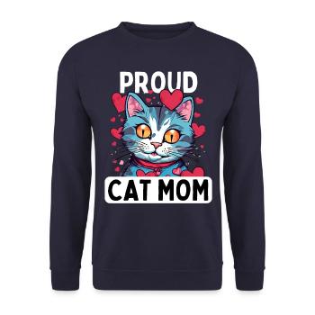 fier amoureux des chats chaton chat maman avec cœur - Sweat-shirt Unisexe - marine - Devant - Alina (178cm) & Michal (187cm)