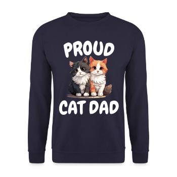 Fier amoureux des chats - Chatte Joie pour - Sweat-shirt Unisexe - marine - Devant - Alina (178cm) & Michal (187cm)