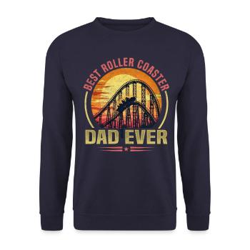 Vintage Best Roller Coaster Father I Family Achterba - Unisex Sweatshirt - navy - Front - Alina (178cm) & Michal (187cm)