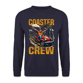 Vintage Rollercoaster Crew I Family Roller Coaster - Unisex Sweatshirt - navy - Front - Alina (178cm) & Michal (187cm)