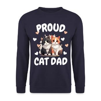 Proud Cat Dad : Drôles de chats pour - Sweat-shirt Unisexe - marine - Devant - Alina (178cm) & Michal (187cm)