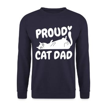 Proud Cats Dad Funny Cat Kitten - Unisex Sweatshirt - navy - Front - Alina (178cm) & Michal (187cm)