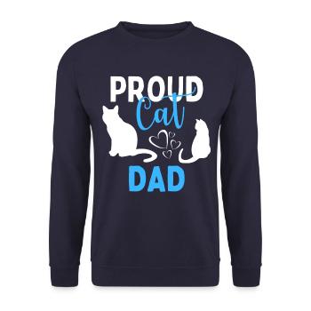 Proud Cat Dad Kitten Cat Lover Funny - Unisex Sweatshirt - navy - Front - Alina (178cm) & Michal (187cm)