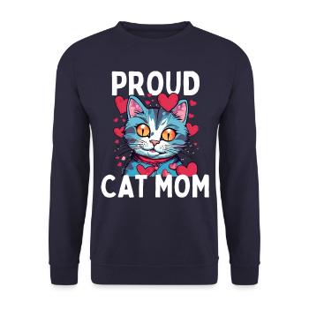 Fier chat maman chat chaton amoureux des chats - Sweat-shirt Unisexe - marine - Devant - Alina (178cm) & Michal (187cm)