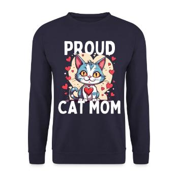 Fier chat maman coeur chaton pour - Sweat-shirt Unisexe - marine - Devant - Alina (178cm) & Michal (187cm)