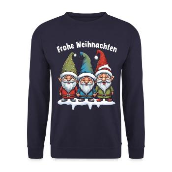 Joyeux Noël avec Mignon - Sweat-shirt Unisexe - marine - Devant - Alina (178cm) & Michal (187cm)