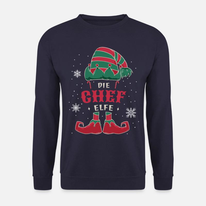 Die Chef Elfe Weihnacht Outfit Familien Christmas - Unisex Pullover - Navy