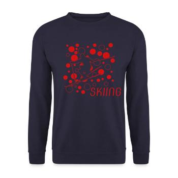 ski fahren, ski, skiing, ski geschenk - Unisex Pullover - Navy - Vorne - Alina (178cm) & Michal (187cm)