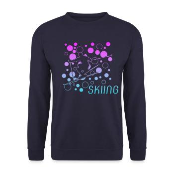 Skiing - skiing - ski fahren - Ski - Unisex Pullover - Navy - Vorne - Alina (178cm) & Michal (187cm)