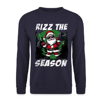 Rizz La saison Drôle Père Noël Noël - Sweat-shirt Unisexe - marine - Devant - Alina (178cm) & Michal (187cm)