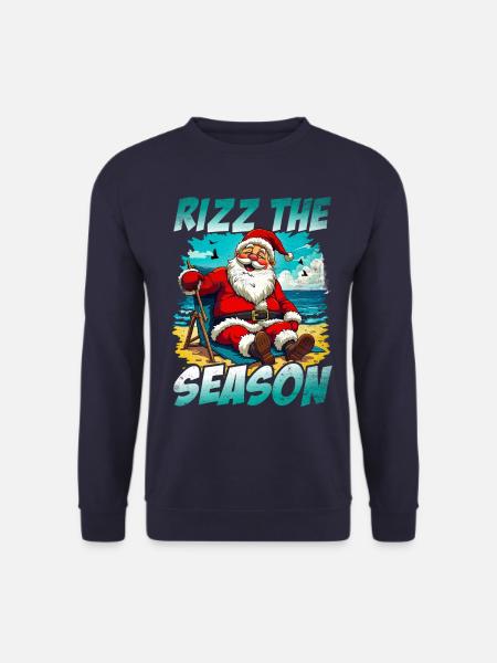 Rizz the Season Lustiger Weihnachtsmann Weihnachte - Unisex Pullover - Navy