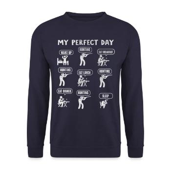 Meine perfekte Tag Jäger Jagd - Unisex Pullover - Navy - Vorne - Alina (178cm) & Michal (187cm)