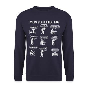 Ma journée parfaite de chasse au chasseur - Sweat-shirt Unisexe - marine - Devant - Alina (178cm) & Michal (187cm)